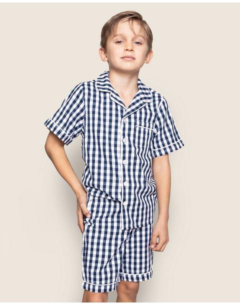 Navy Gingham Short Set