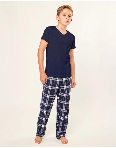 Children's Brushed Twill Pants in Oxford Tartan