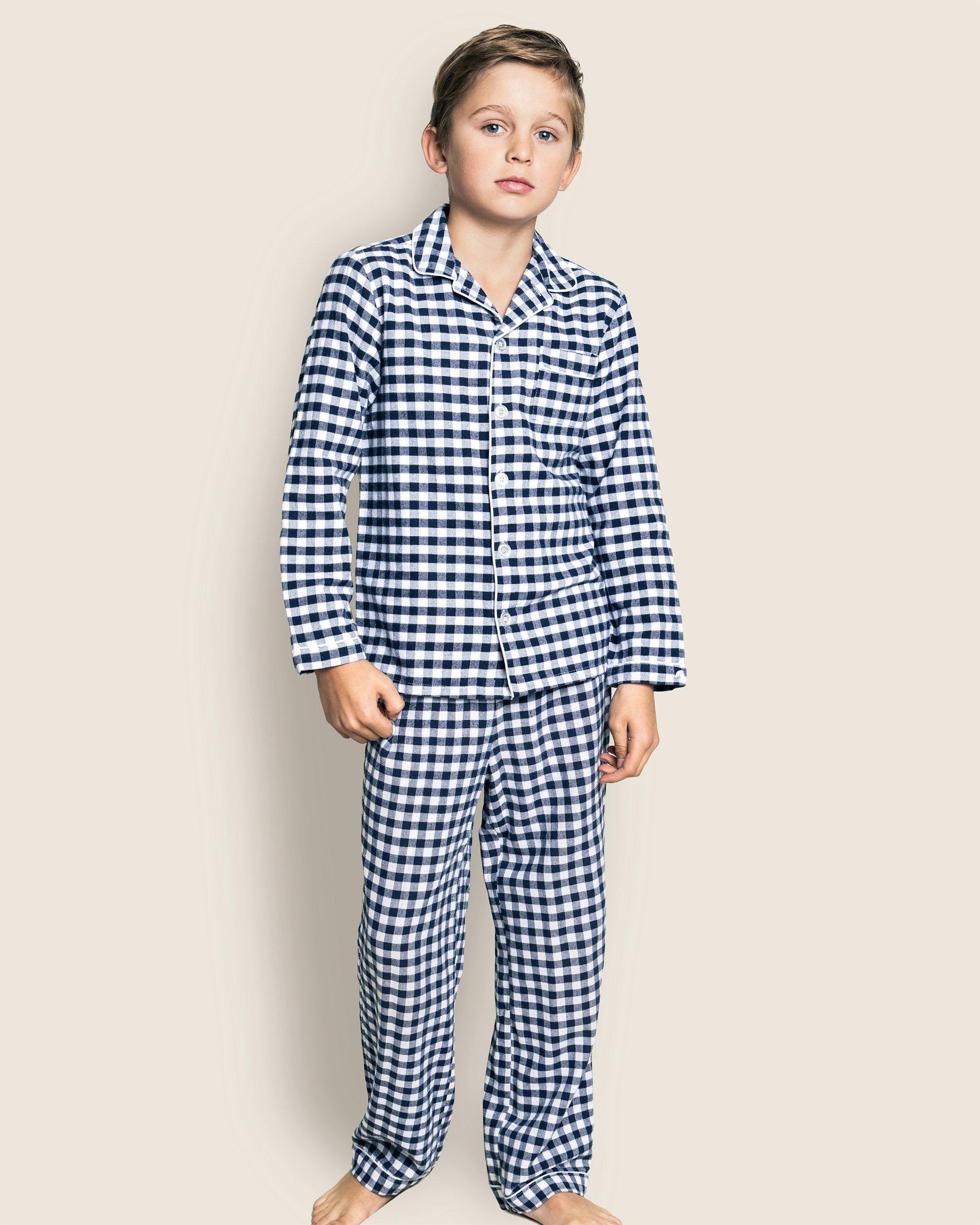 Navy Gingham Pajama Set image number 2