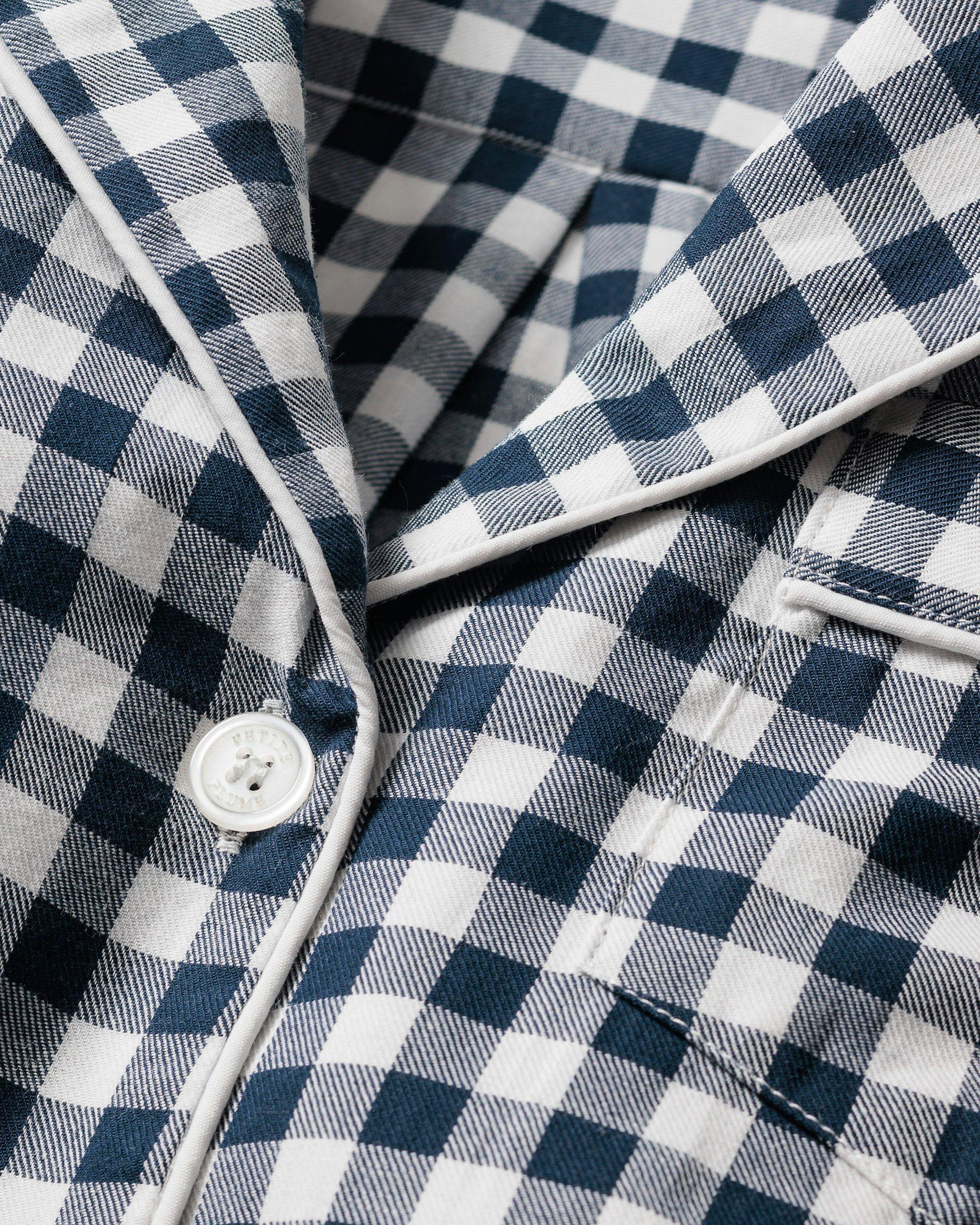 Navy Gingham Pajama Set image number 3