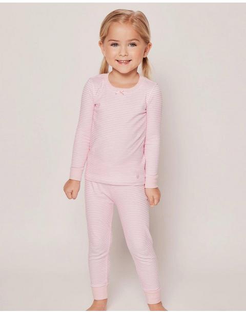 Kid's Pima Snug Fit Pajama Set in Pink Stripes