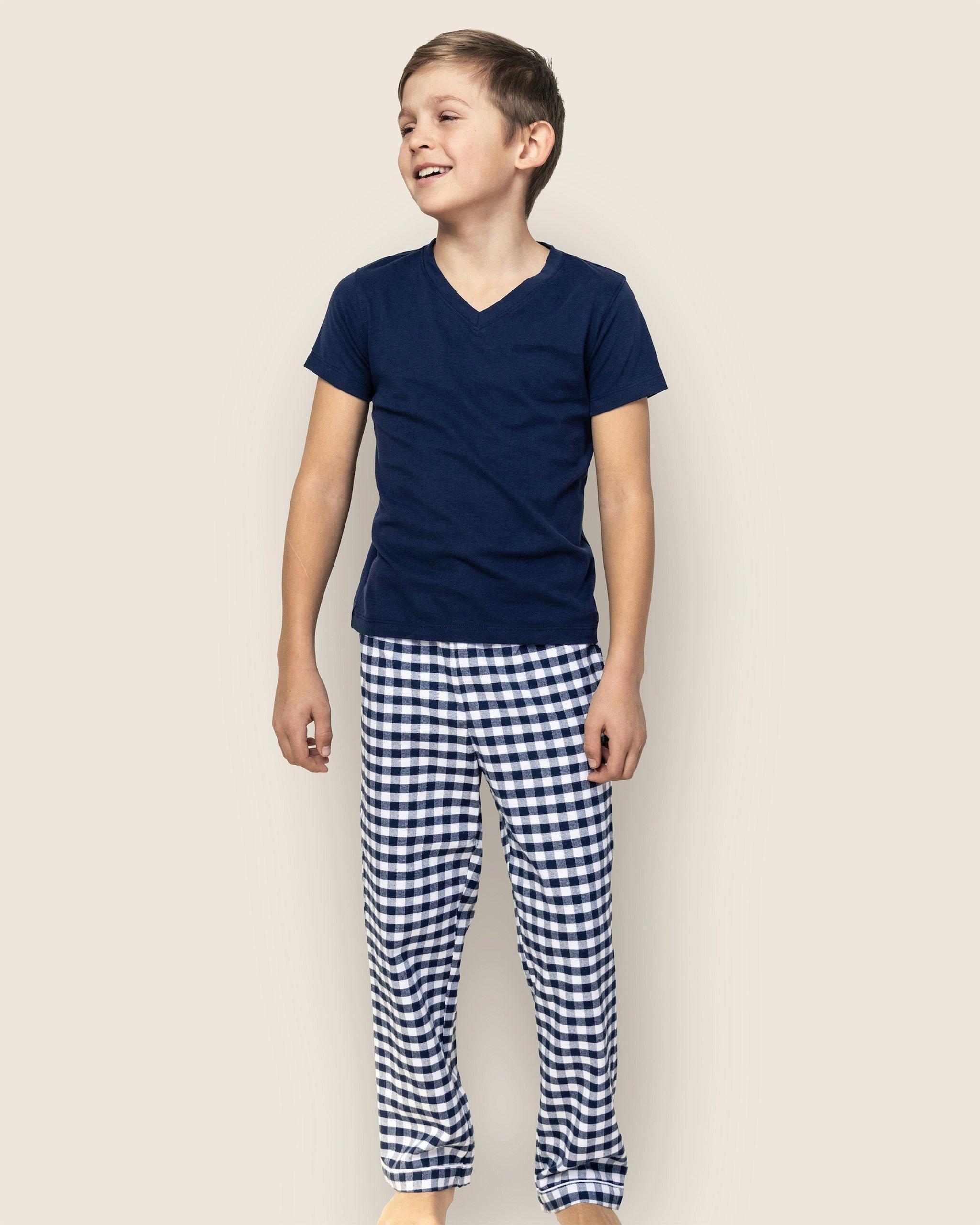 Navy Gingham Pajama Pants image number 1