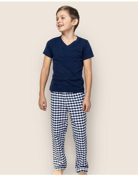 Navy Gingham Pajama Pants