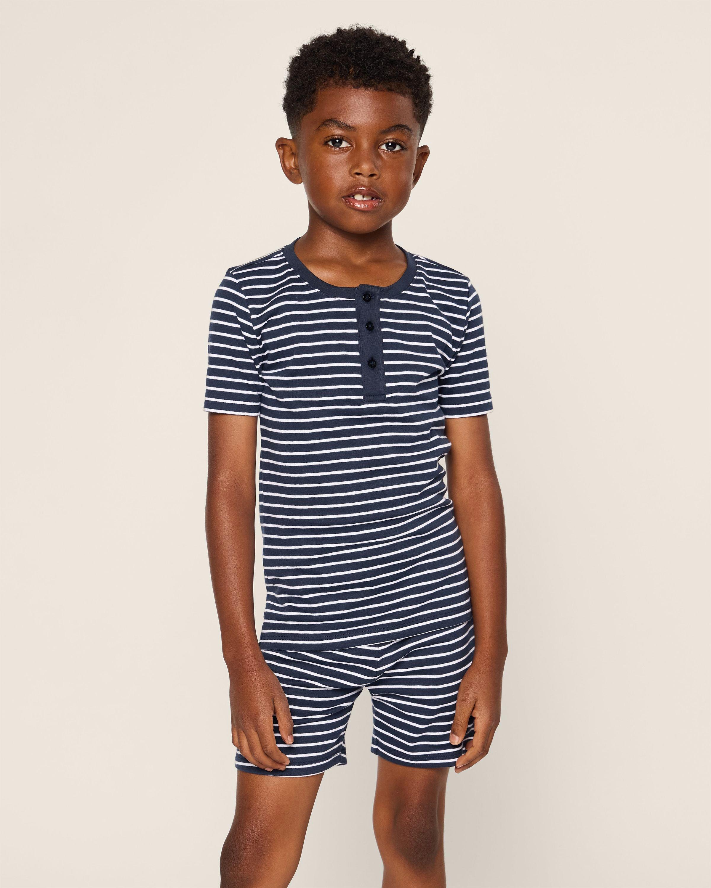 Navy Stripes Snug Fit Short Set image number 1