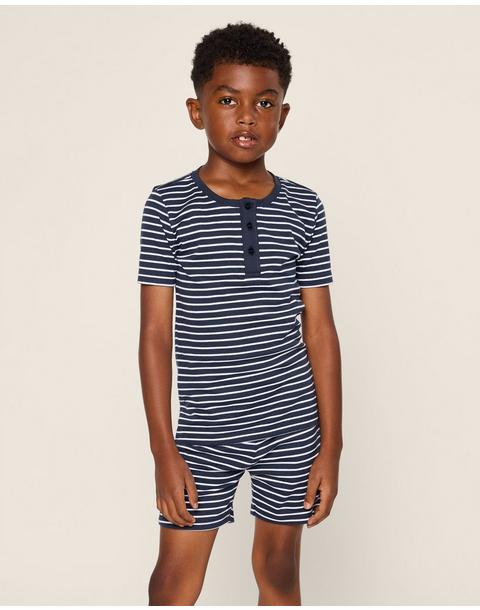 Navy Stripes Snug Fit Short Set