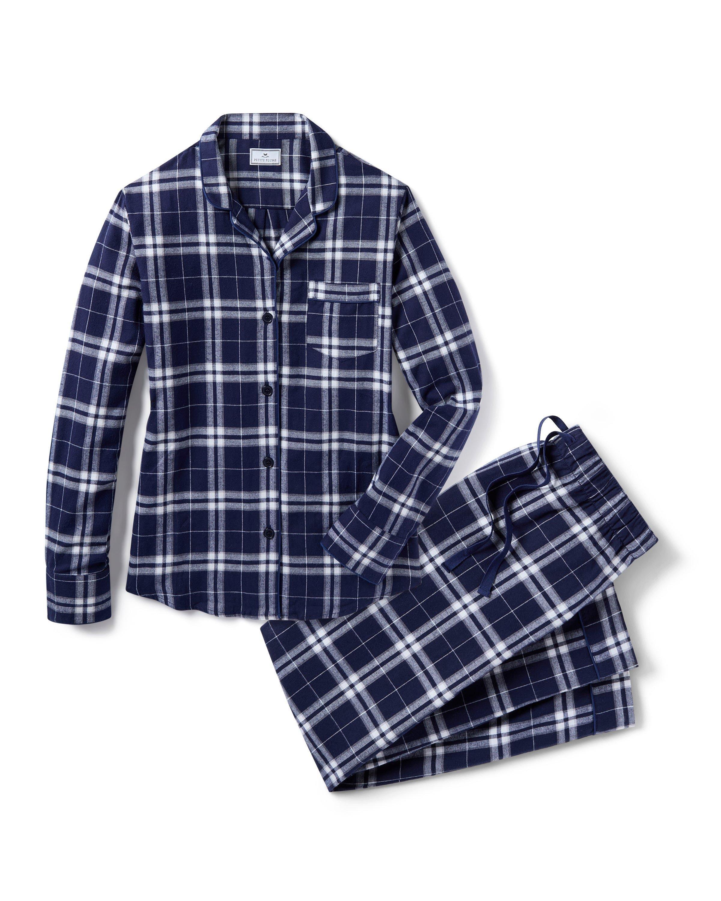 Women's Brushed Twill Pajamas in Oxford Tartan