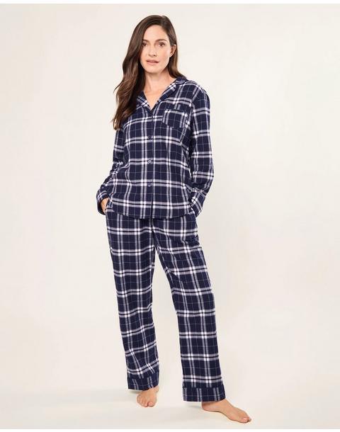 Women's Brushed Twill Pajamas in Oxford Tartan