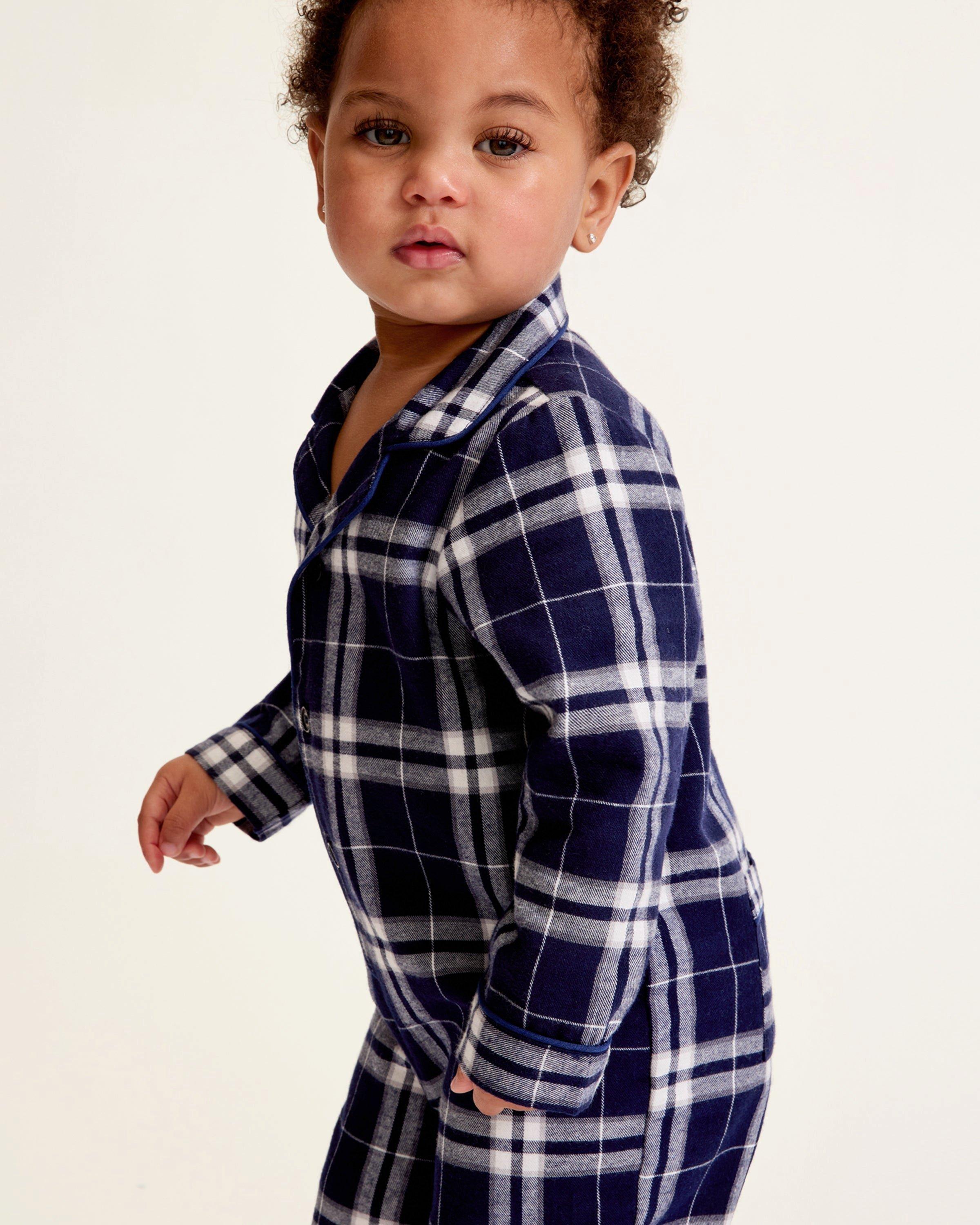 Baby's Brushed Twill Classic Romper in Oxford Tartan image number 2
