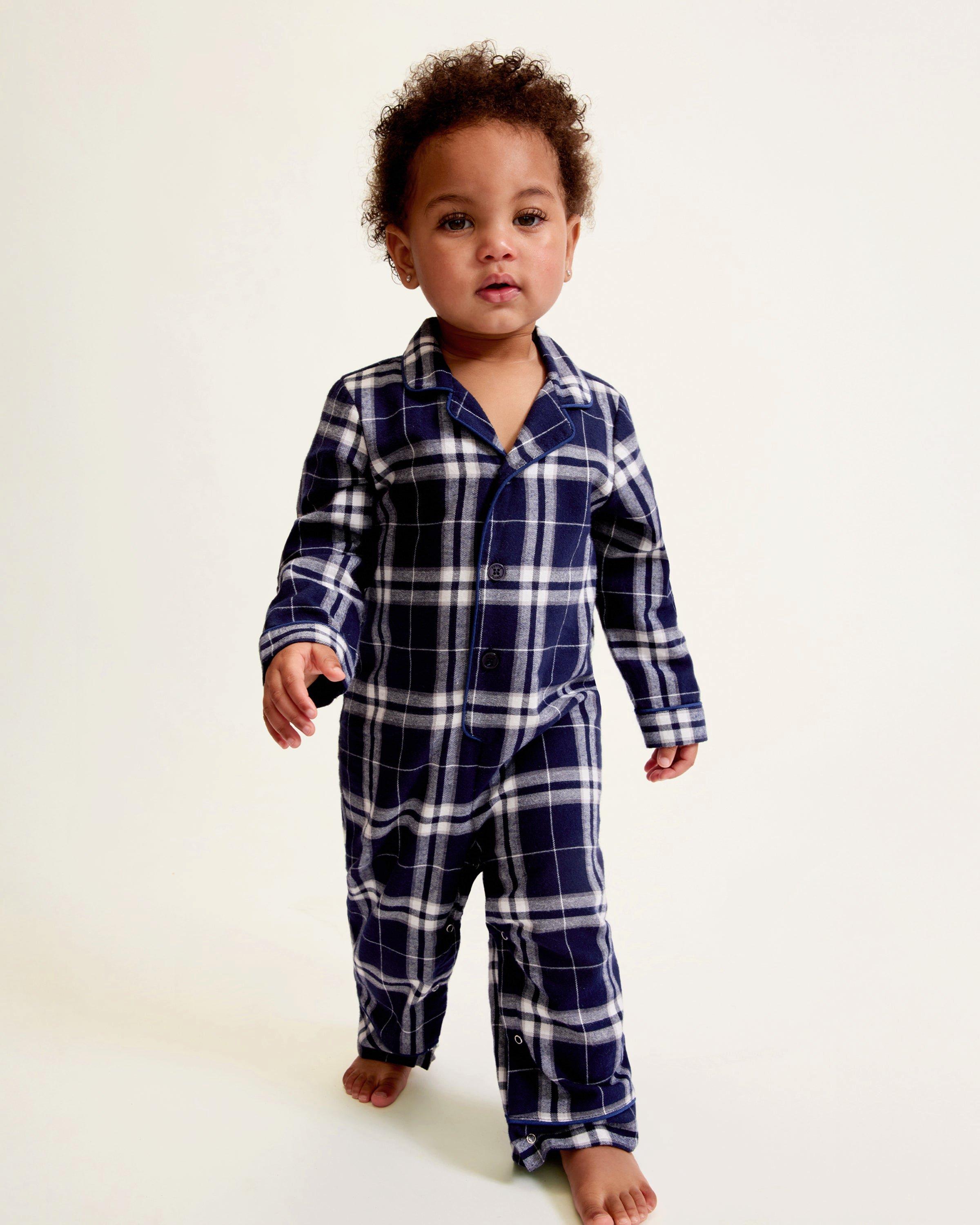 Baby's Brushed Twill Classic Romper in Oxford Tartan image number 1