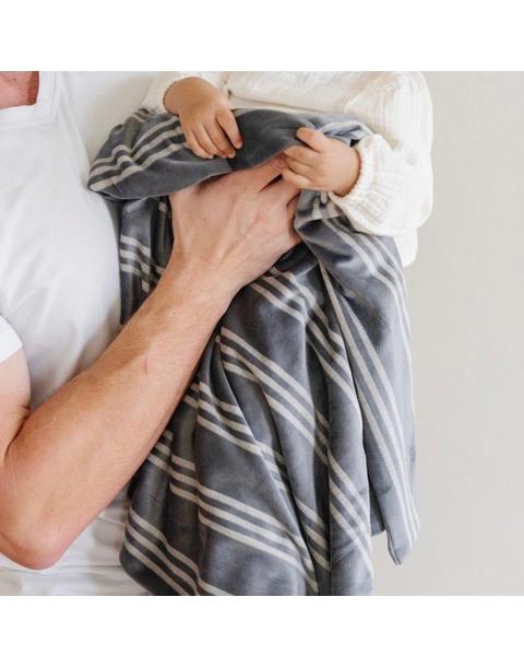 Minky Stretch Receiving Blanket in Stripe