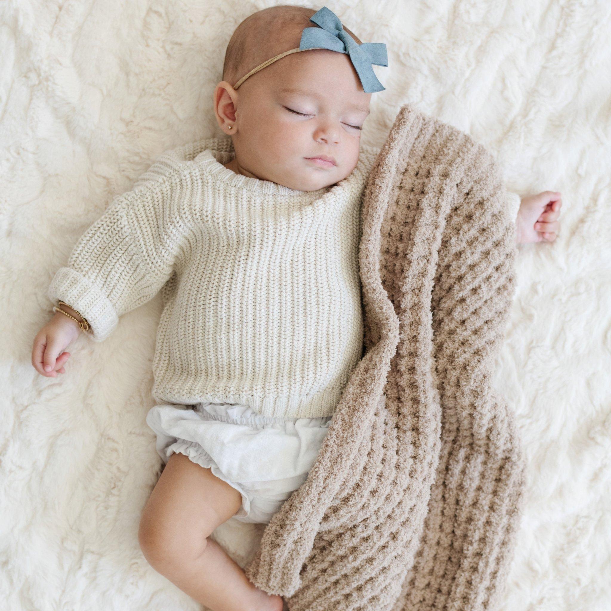 Waffle Knit Blanket in Wheat