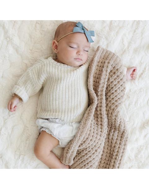 Waffle Knit Blanket in Wheat