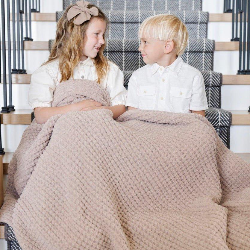 Waffle Knit Blanket in Wheat image number 3