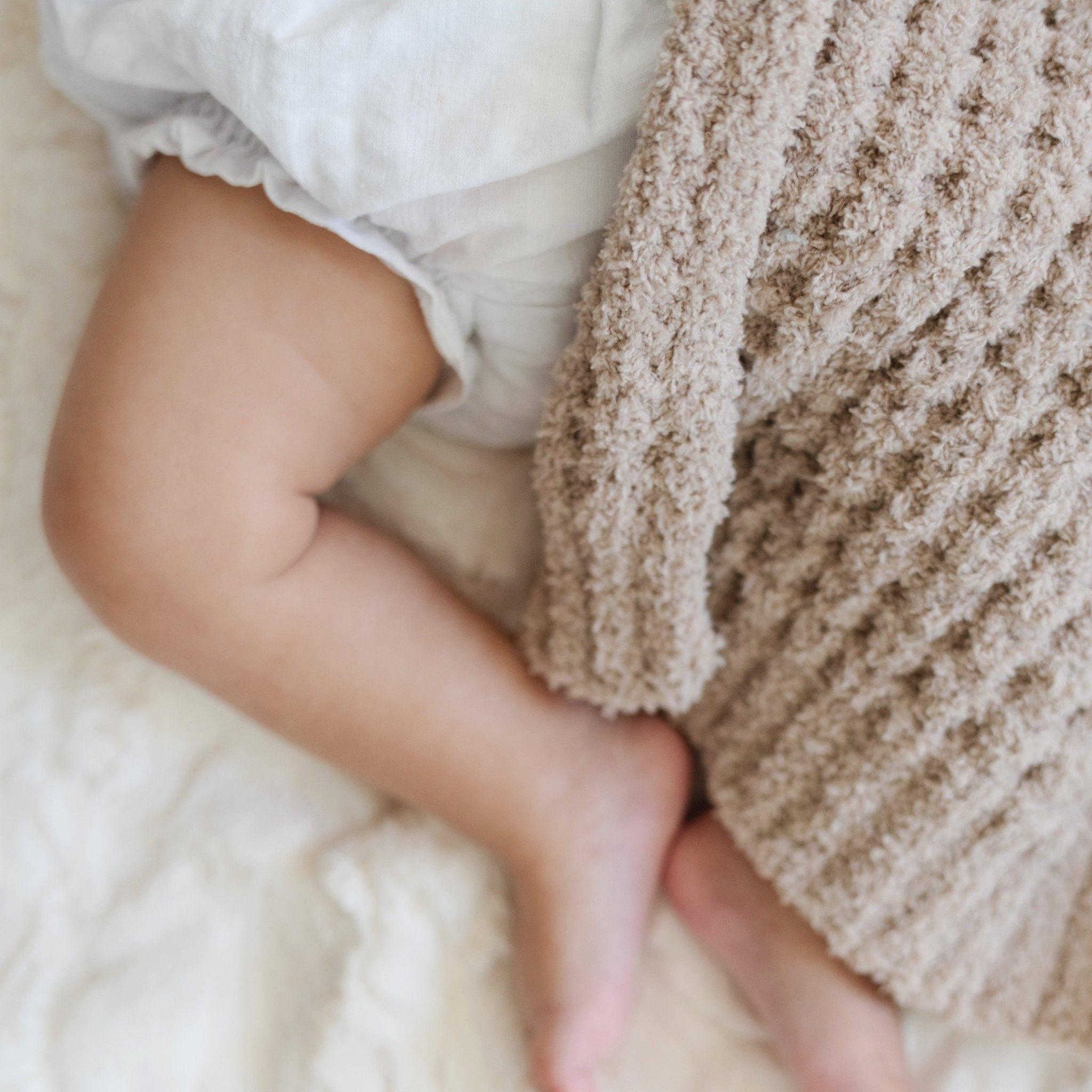 Waffle Knit Blanket in Wheat image number 1