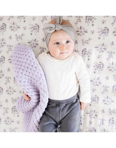 Waffle Knit Blanket in Wisteria