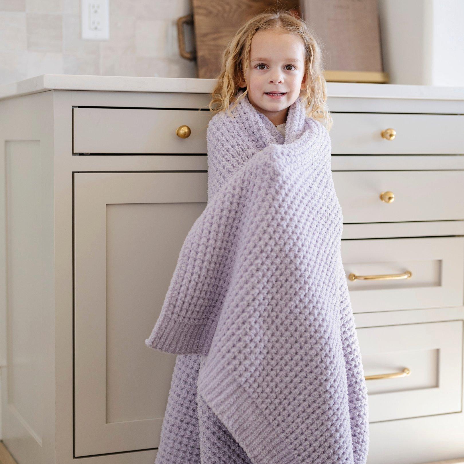 Waffle Knit Blanket in Wisteria image number 3