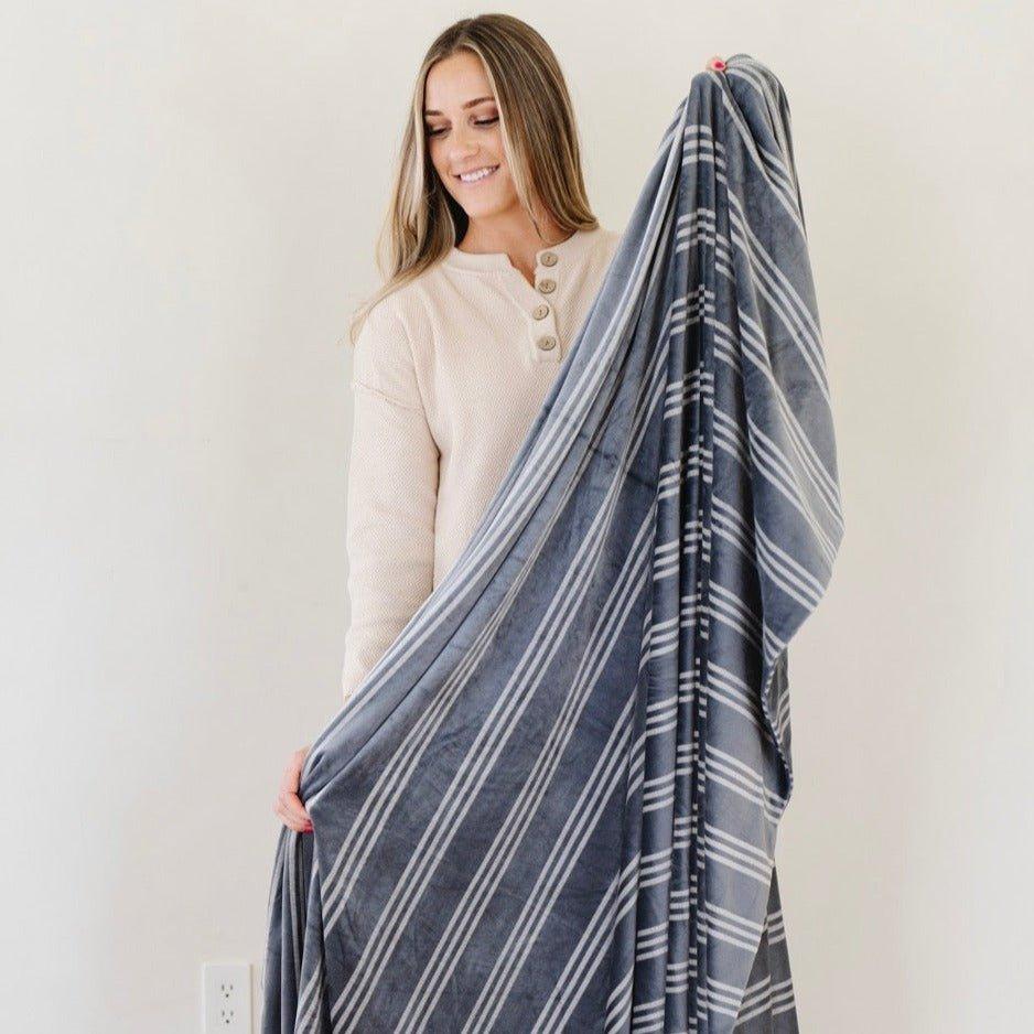 Minky Stretch Blanket in Stripe image number 1