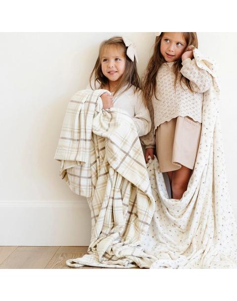 Minky Stretch Blanket in Plaid