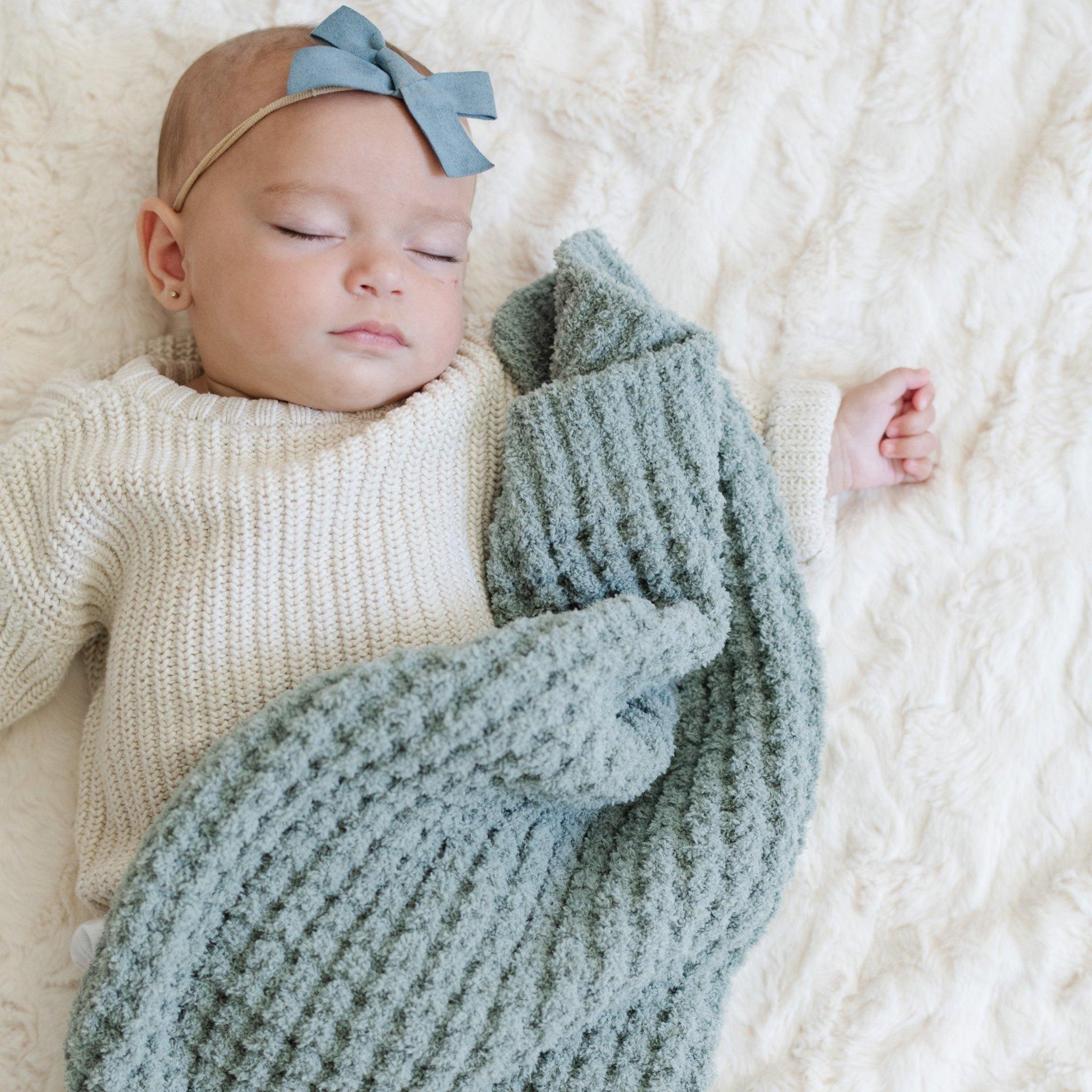 Waffle Knit Blanket in Elm