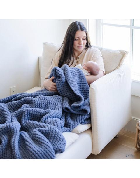 Waffle Knit Blanket in Oxford