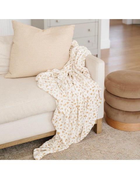 Minky Stretch Blanket in Floral