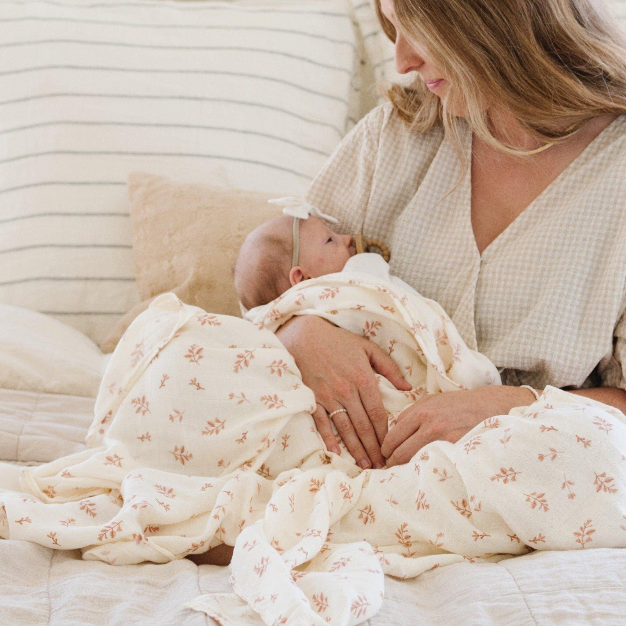 Bamboo Rayon Muslin Swaddle Floret