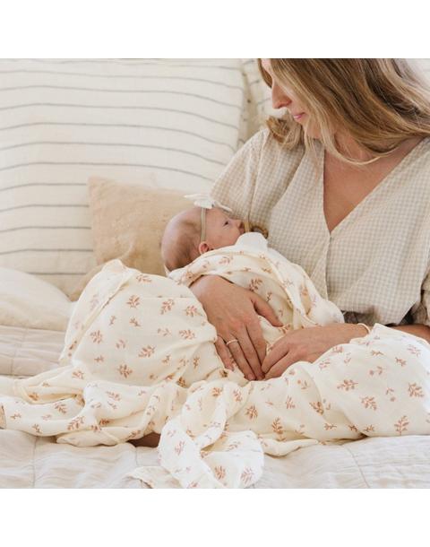 Bamboo Rayon Muslin Swaddle Floret
