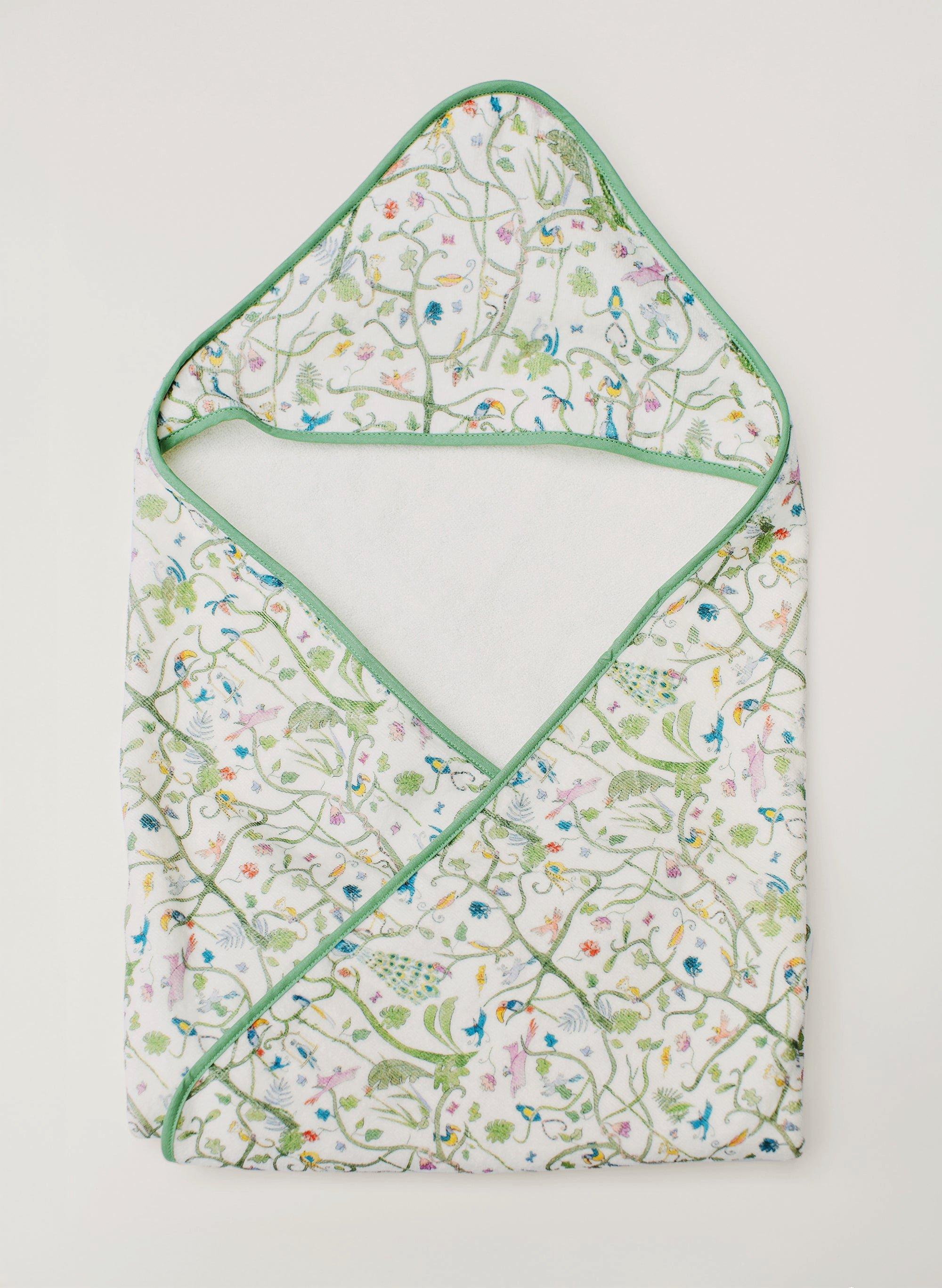 Tropical Garden Hooded Bath Towel