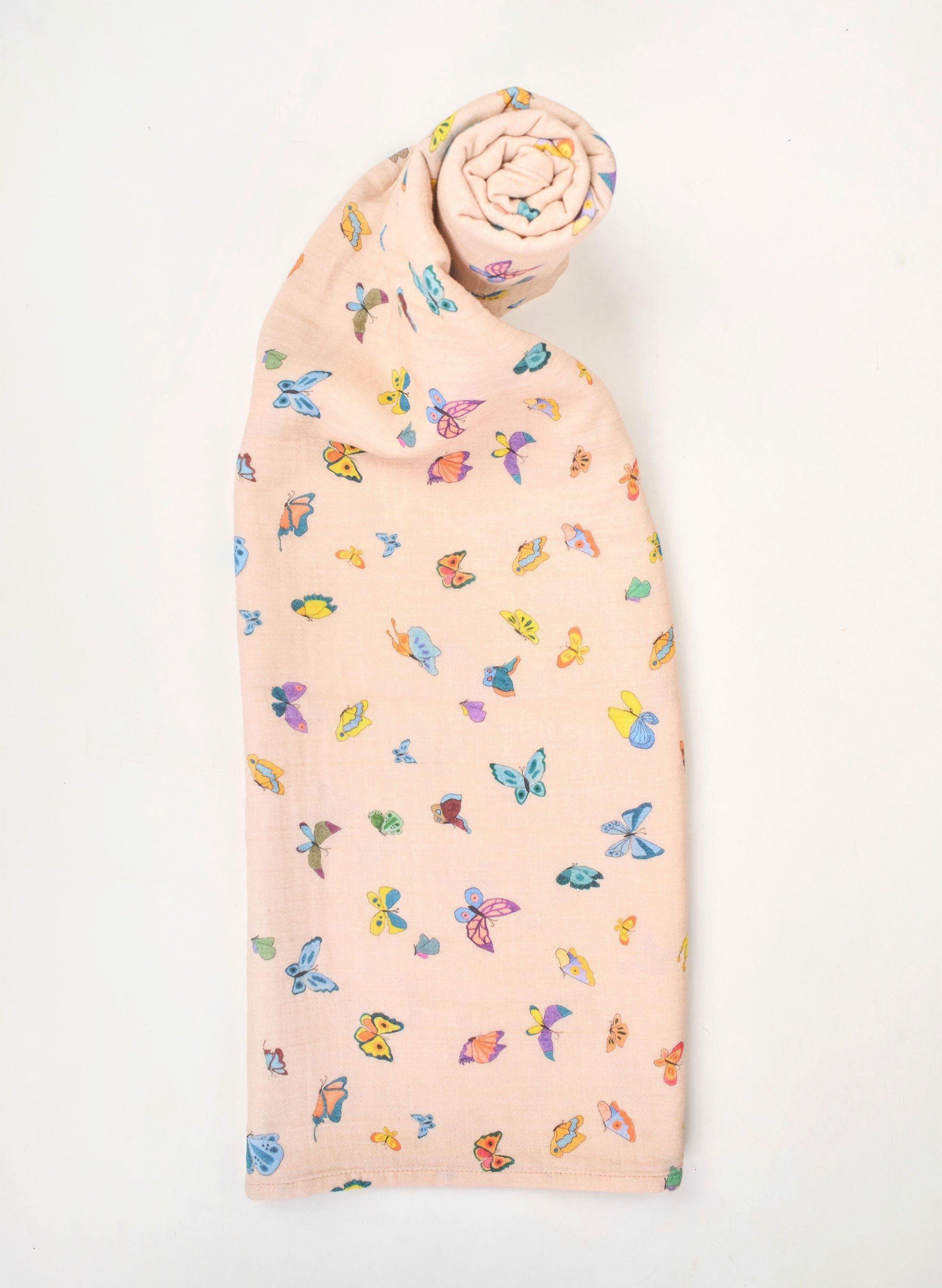 Blush Peach Madame Butterfly Shawl Blanket image number 2
