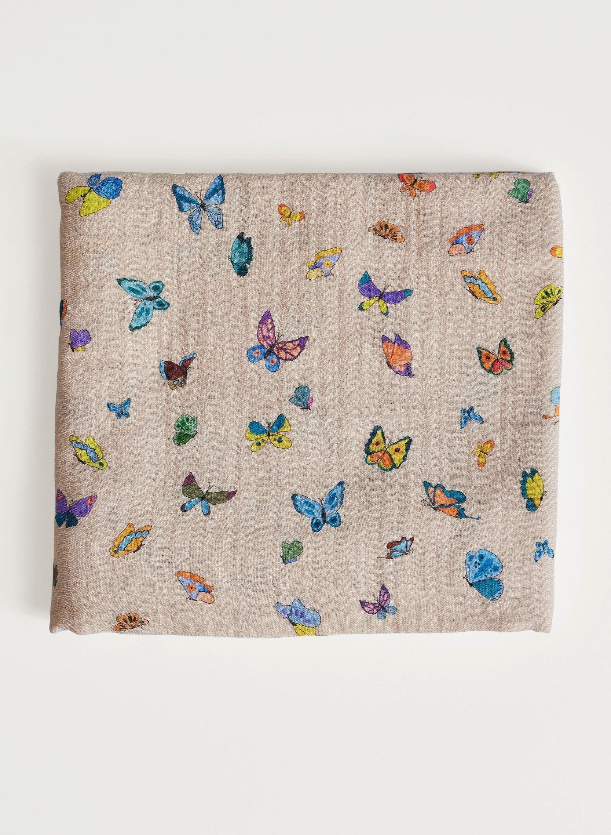 Blush Peach Madame Butterfly Shawl Blanket image number 3