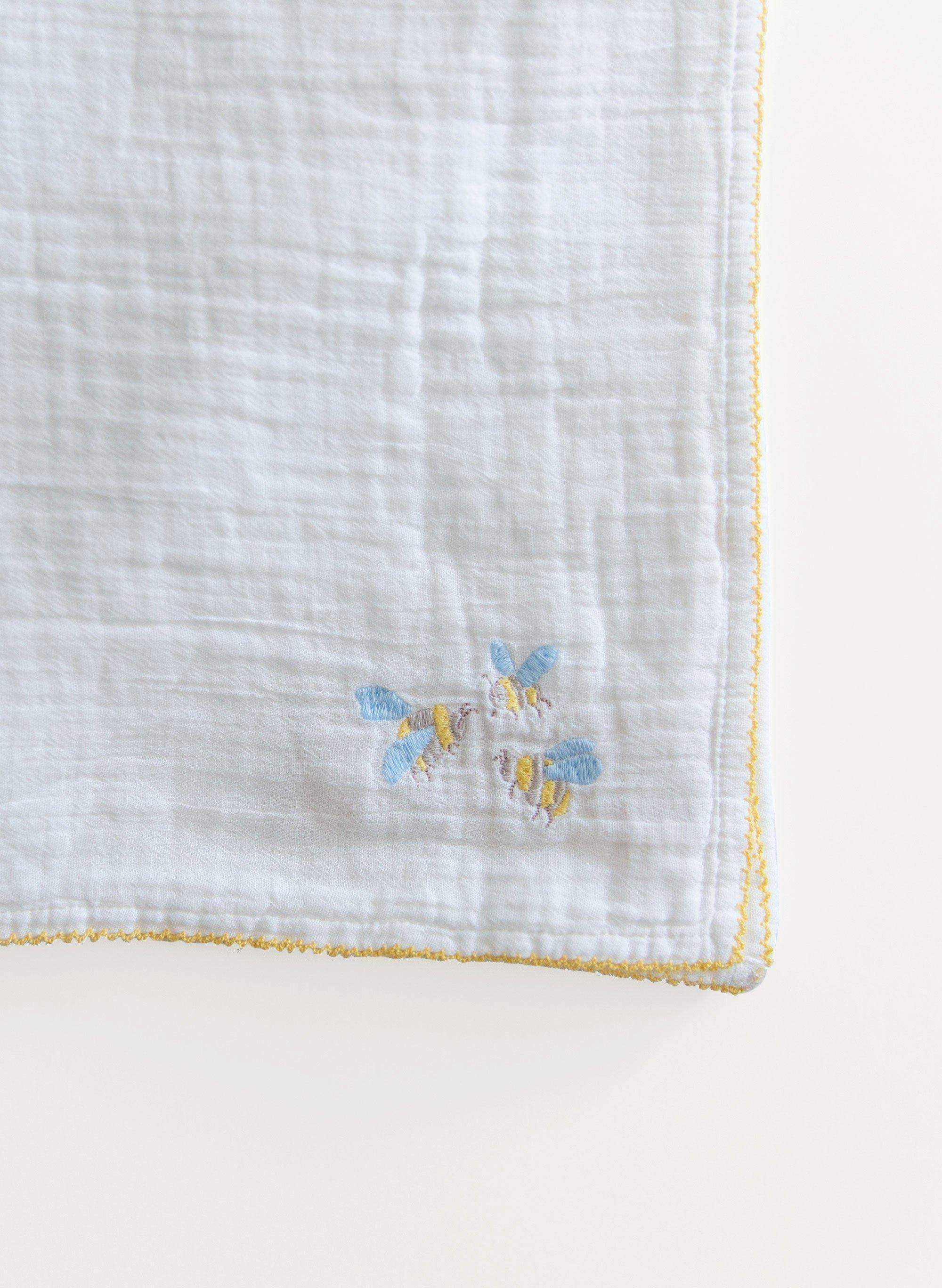 Bumblebee Embroidered Shawl Blanket image number 1