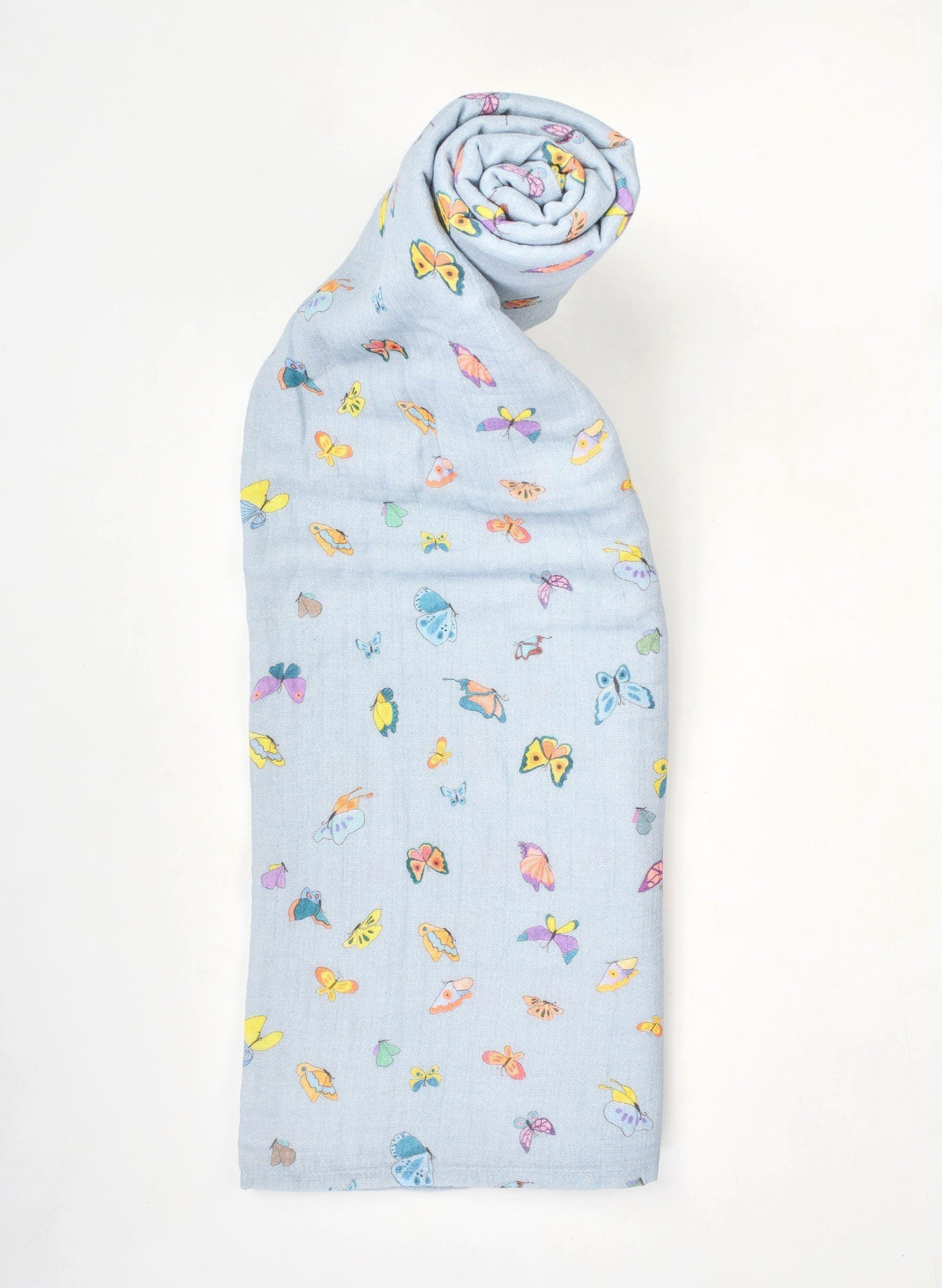 Blue Madame Butterfly Shawl Blanket image number 3