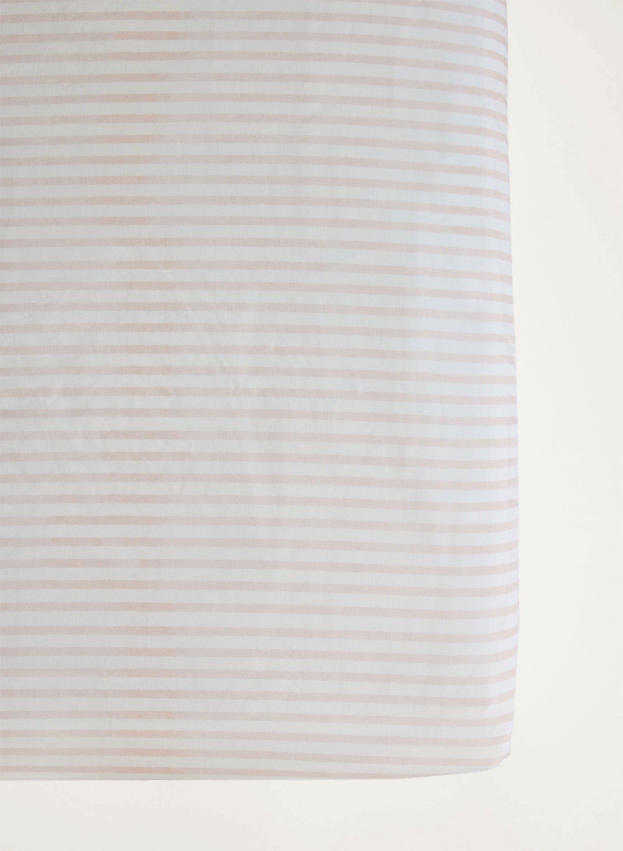 Pink & White Striped Crib Sheet image number 2