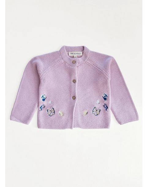 Embroidered Butterfly Knit Cardigan