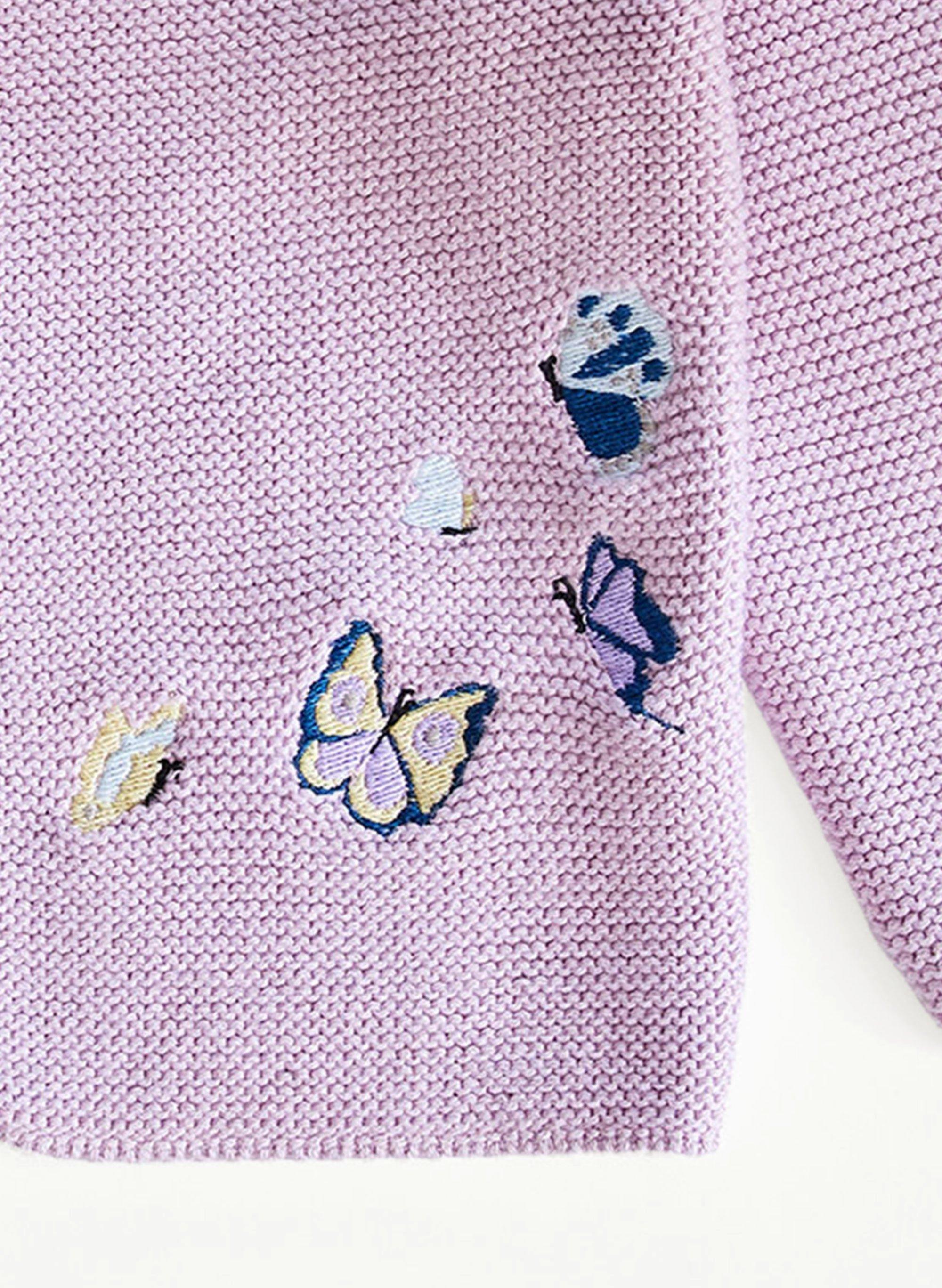 Embroidered Butterfly Knit Cardigan image number 1