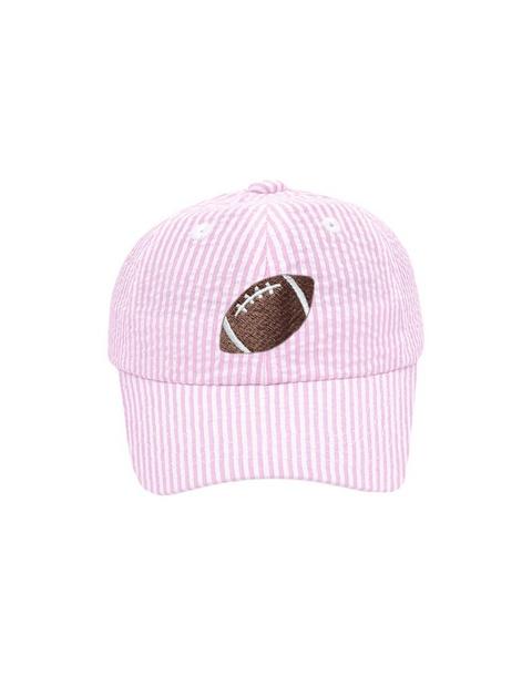 Football Seersucker Bow Baseball Hat