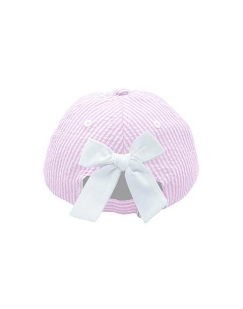 Football Seersucker Bow Baseball Hat