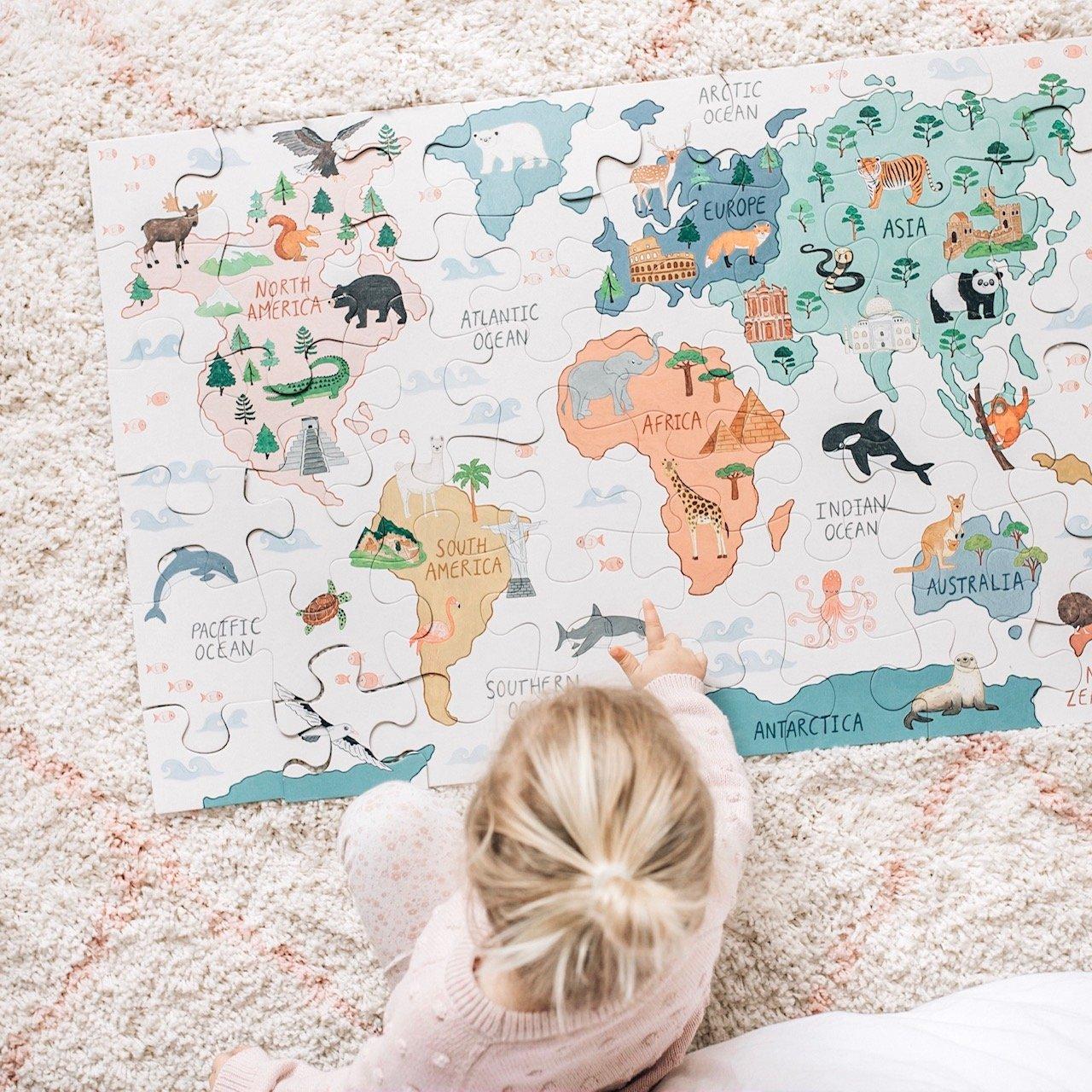 World Map Floor Puzzle image number 1