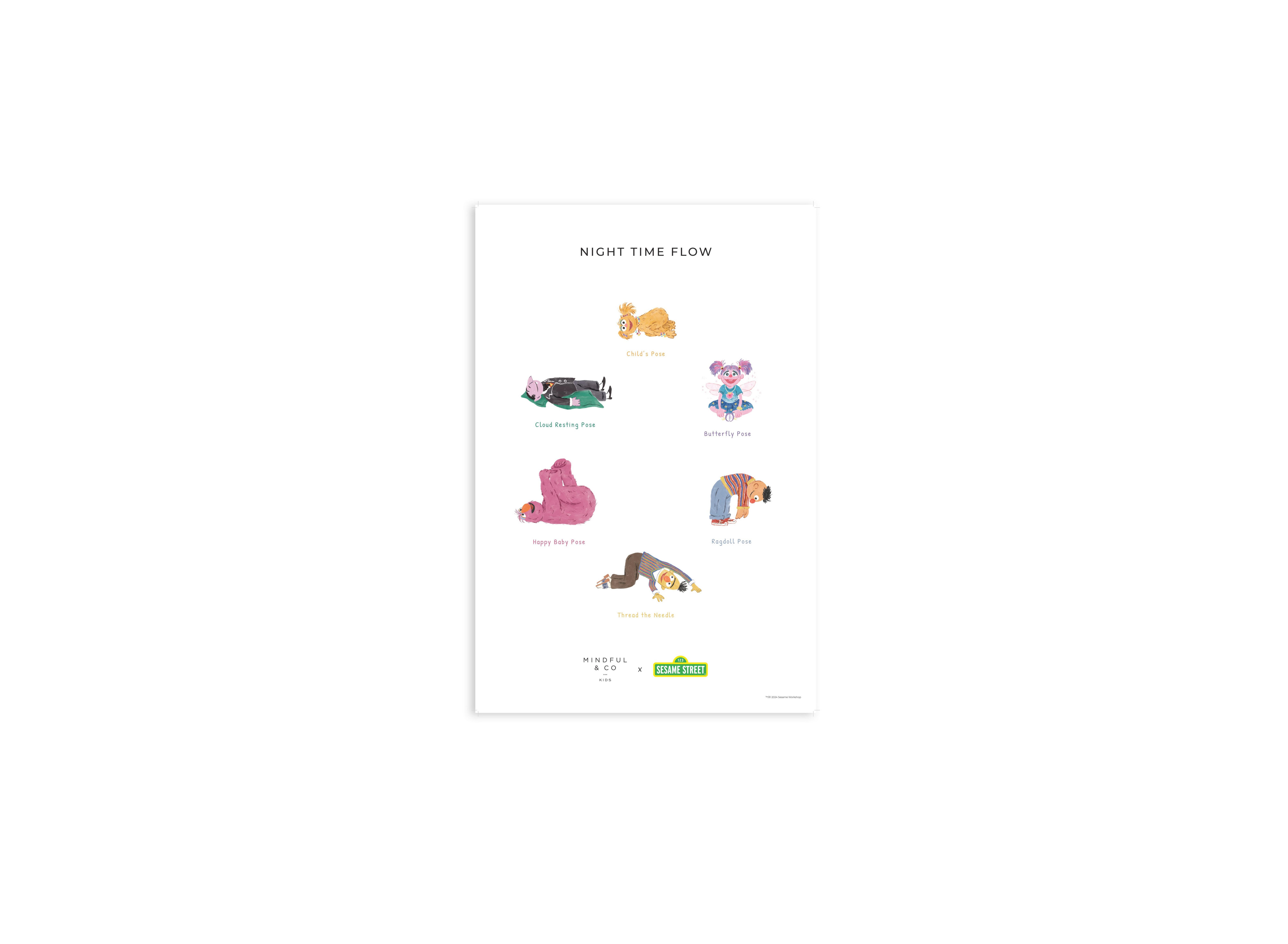 Double-Sided Sesame Street Yoga Poses Print image number 1