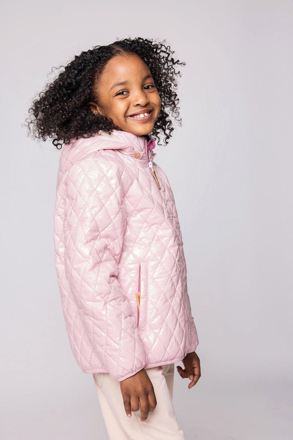 Shiny Ballerina Pink Quilted Puffer Coat image number 2