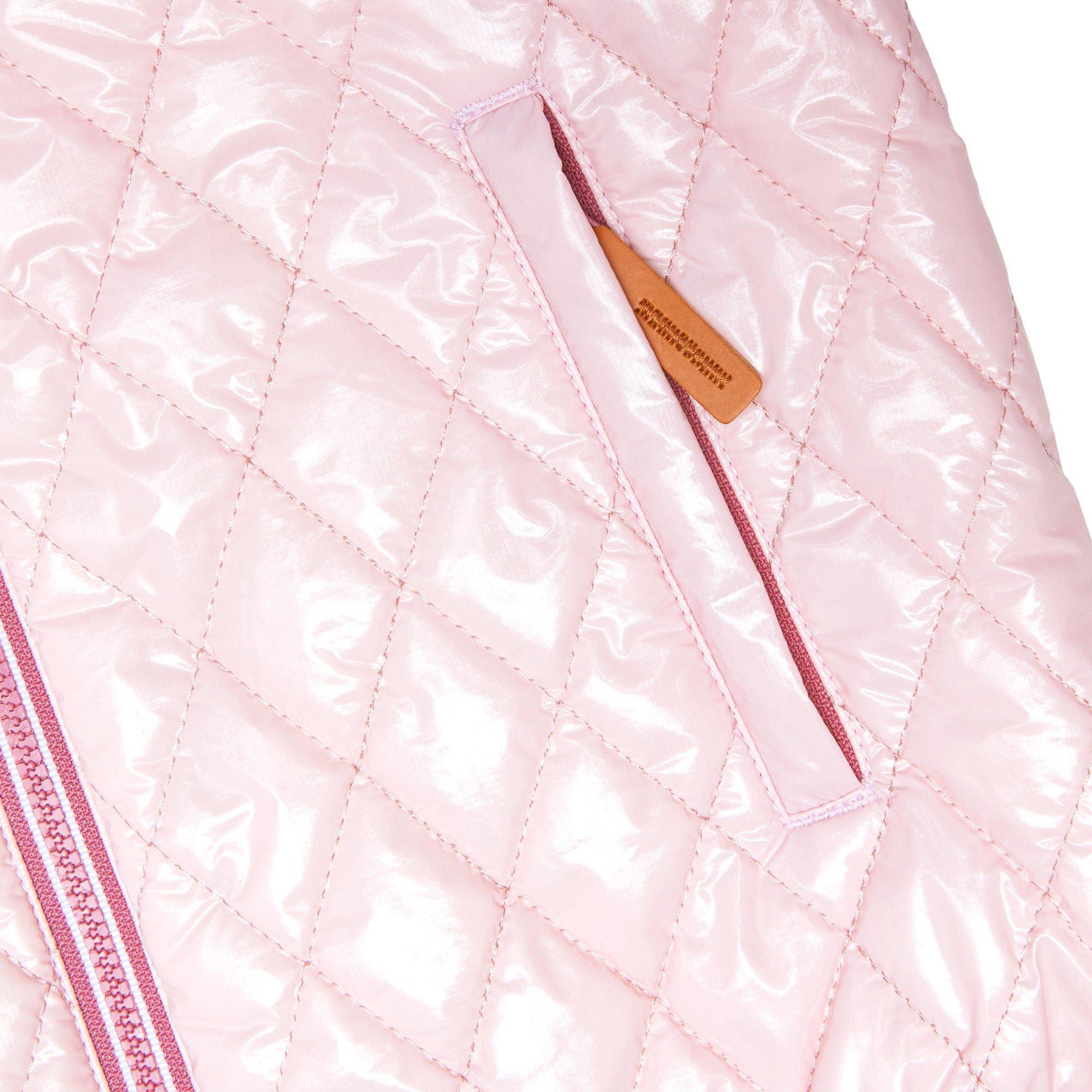 Shiny Ballerina Pink Quilted Puffer Coat image number 3