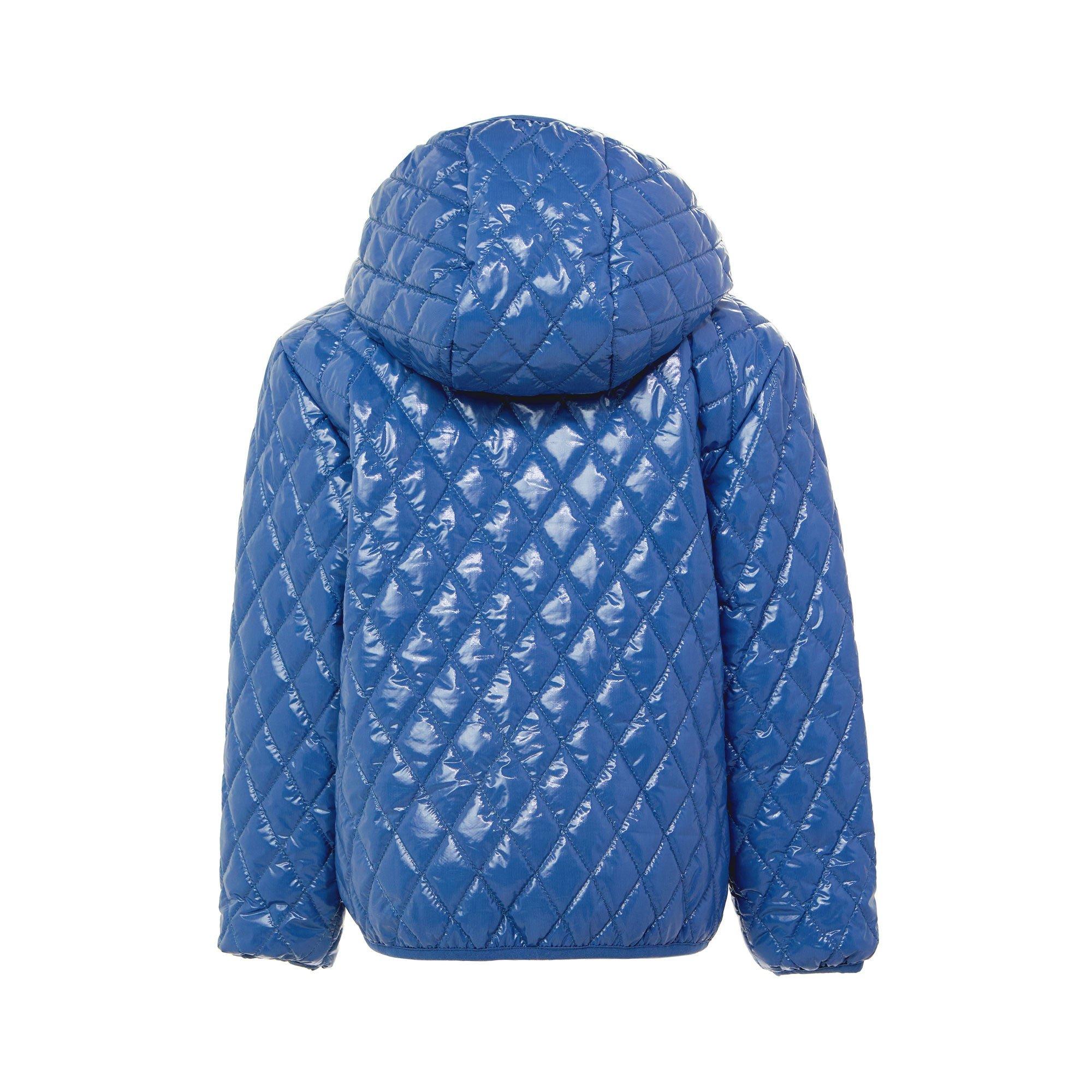 Shiny Mountain Blue Quilted Puffer Coat image number 1