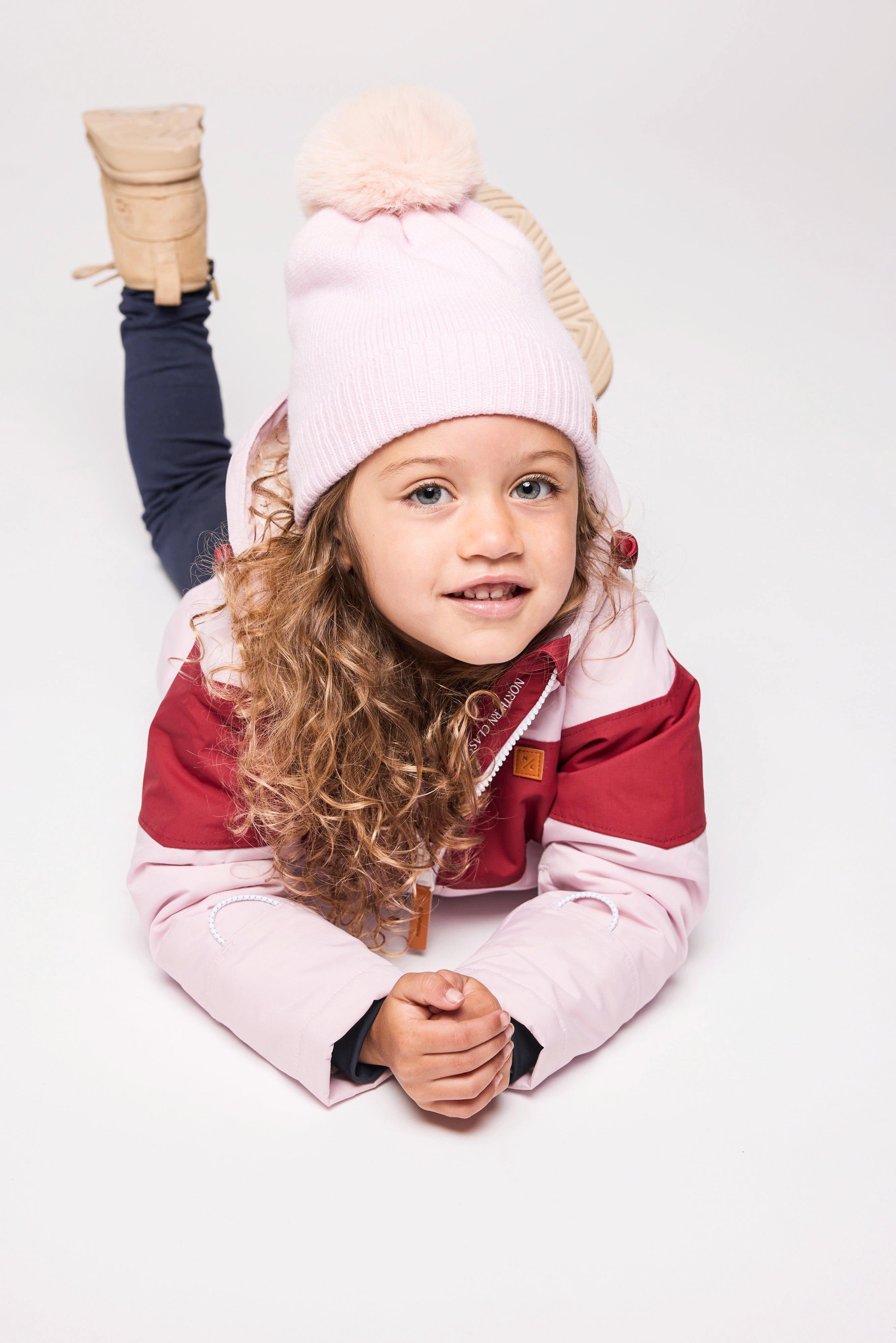 Ballerina Pink Winter Coat with Red Rugby Stripe image number 4
