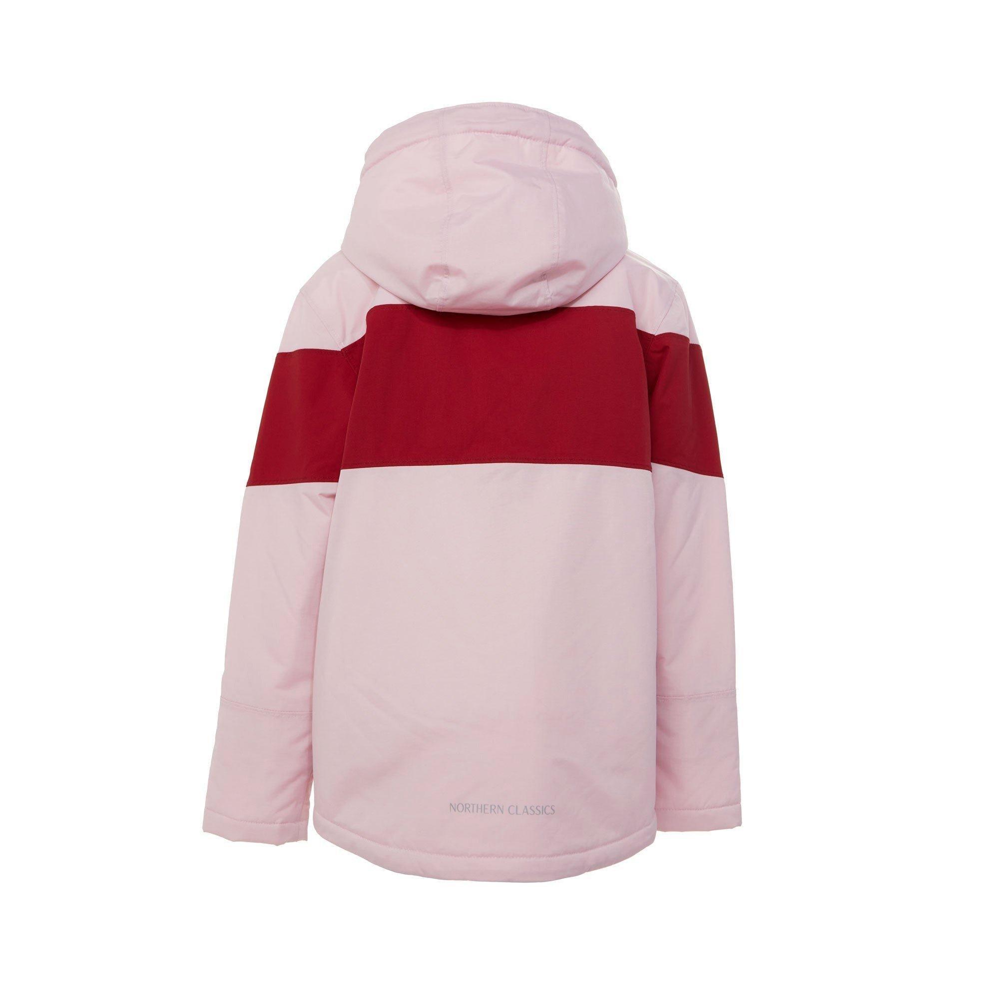 Ballerina Pink Winter Coat with Red Rugby Stripe image number 1