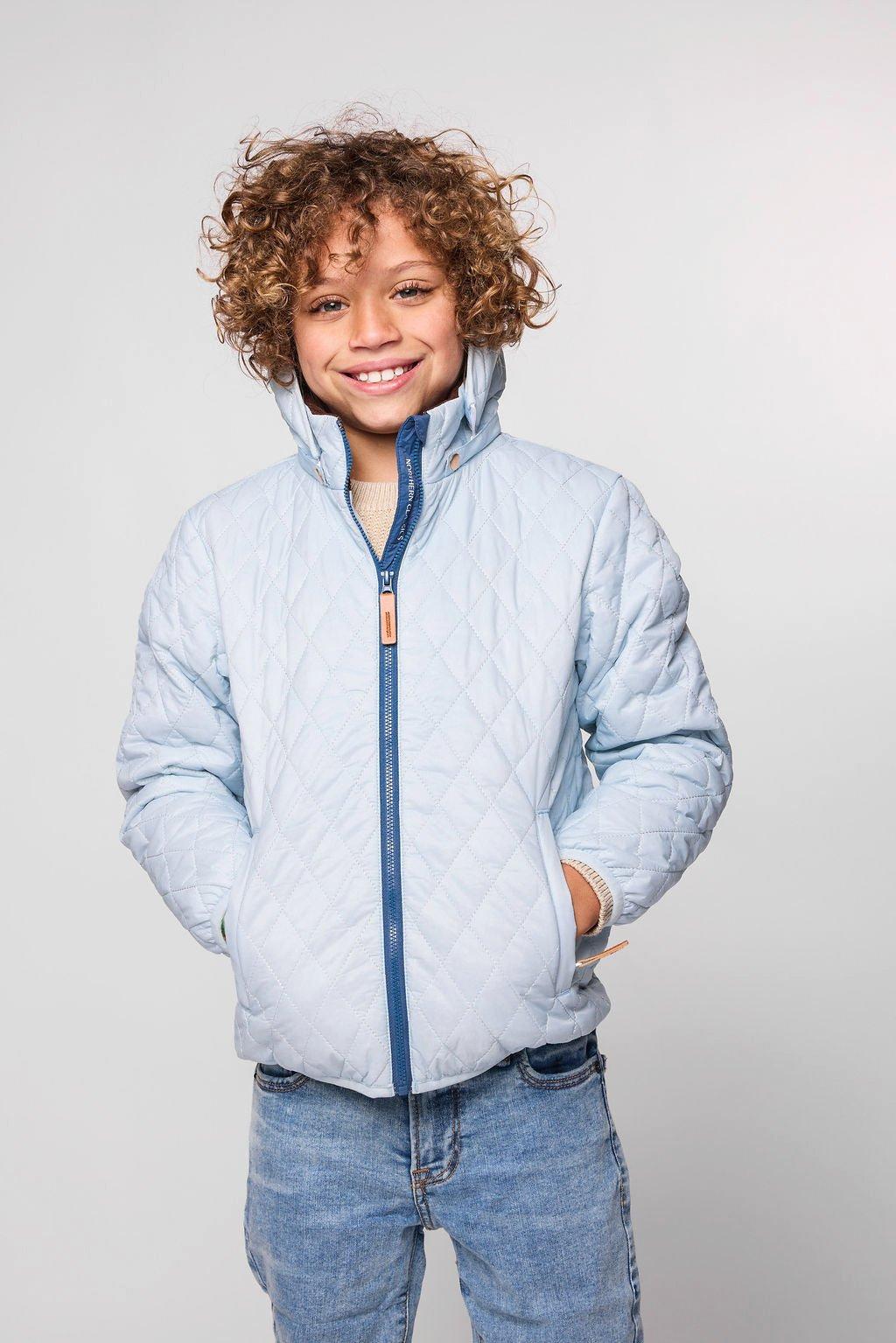 Cloud Blue Quilted Puffer Coat image number 2