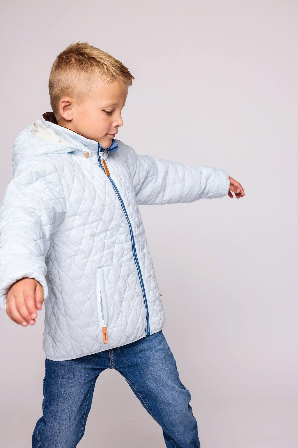 Cloud Blue Quilted Puffer Coat image number 4