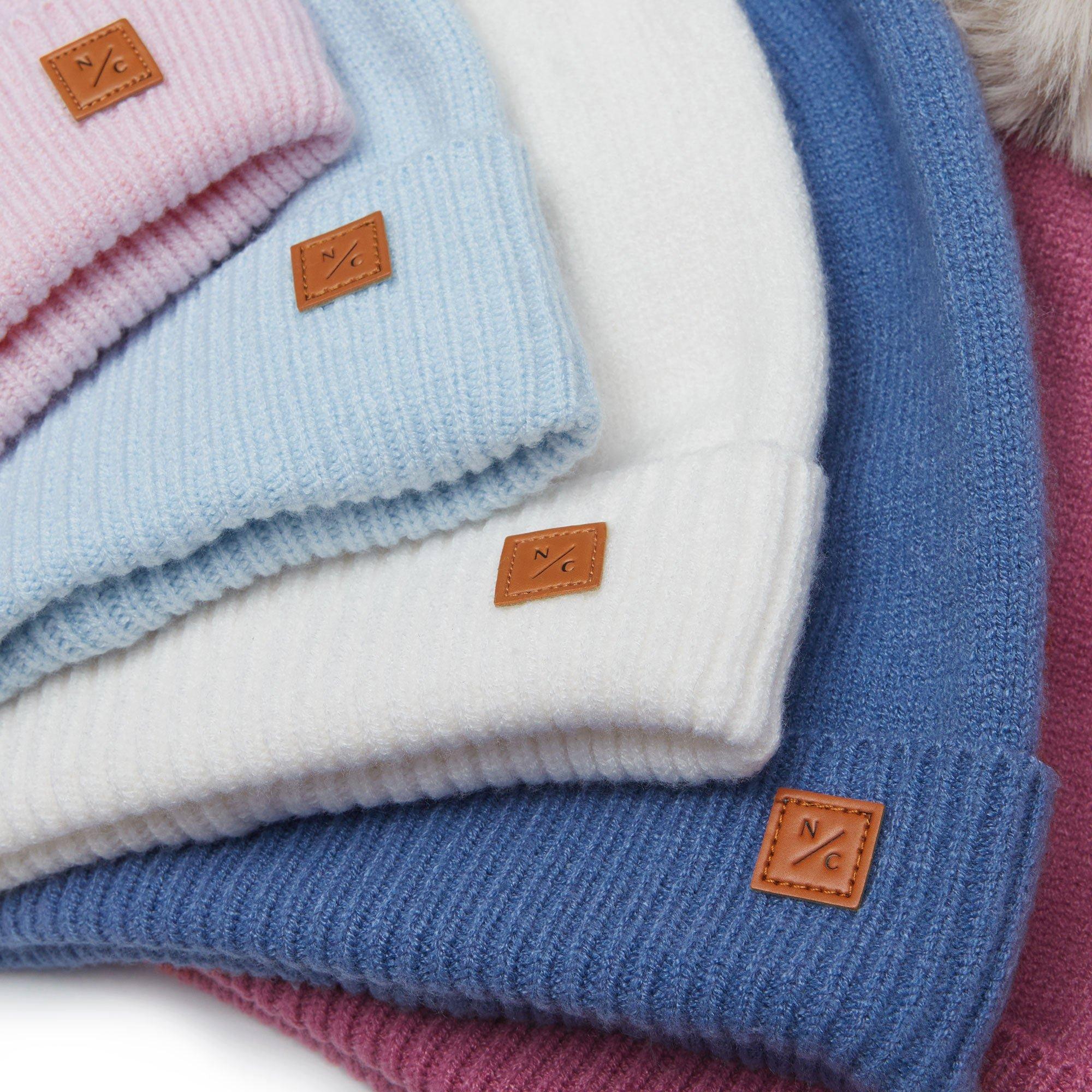 Ballerina Pink Knit Winter Hat with Faux Fur Pom image number 2