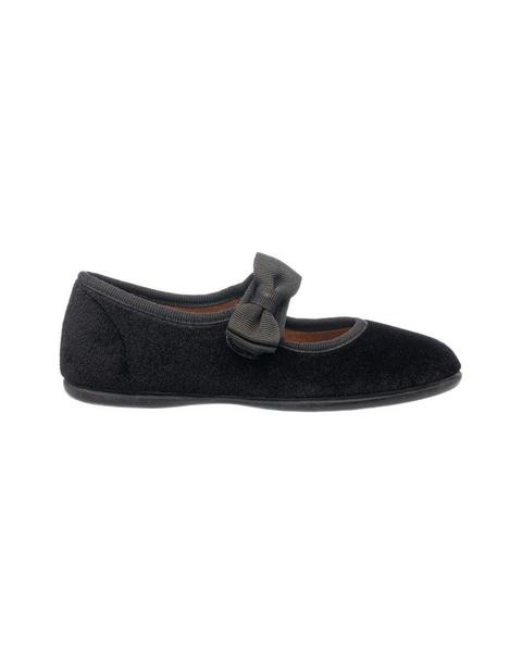 Velvet Bow Mary Jane Black