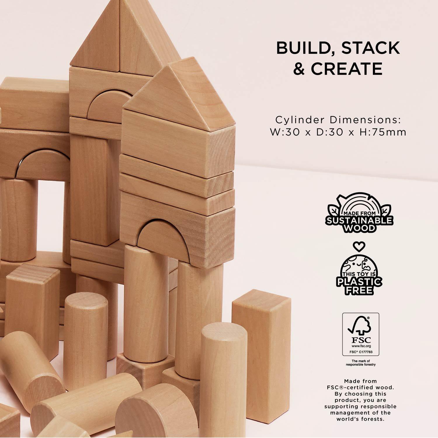 Natural Wood Building Blocks image number 3