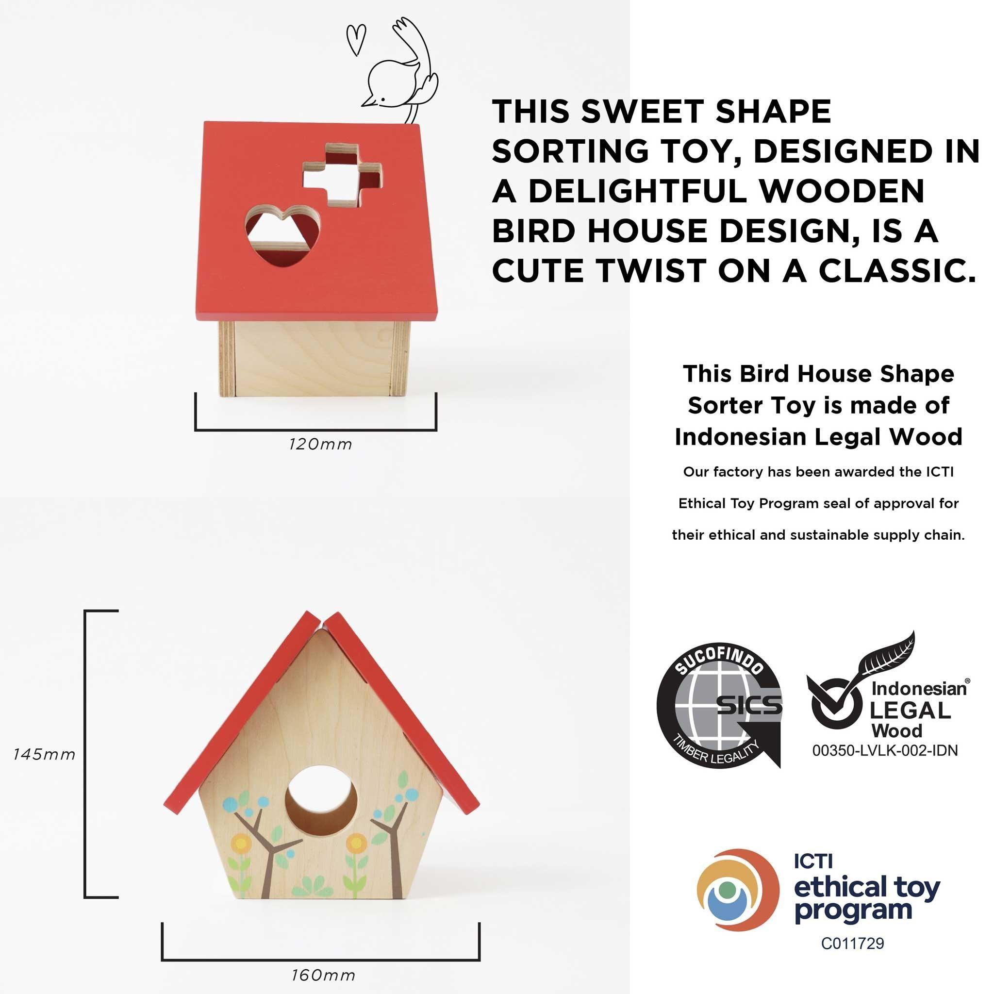 Woodland Bird House Shape Sorter image number 3